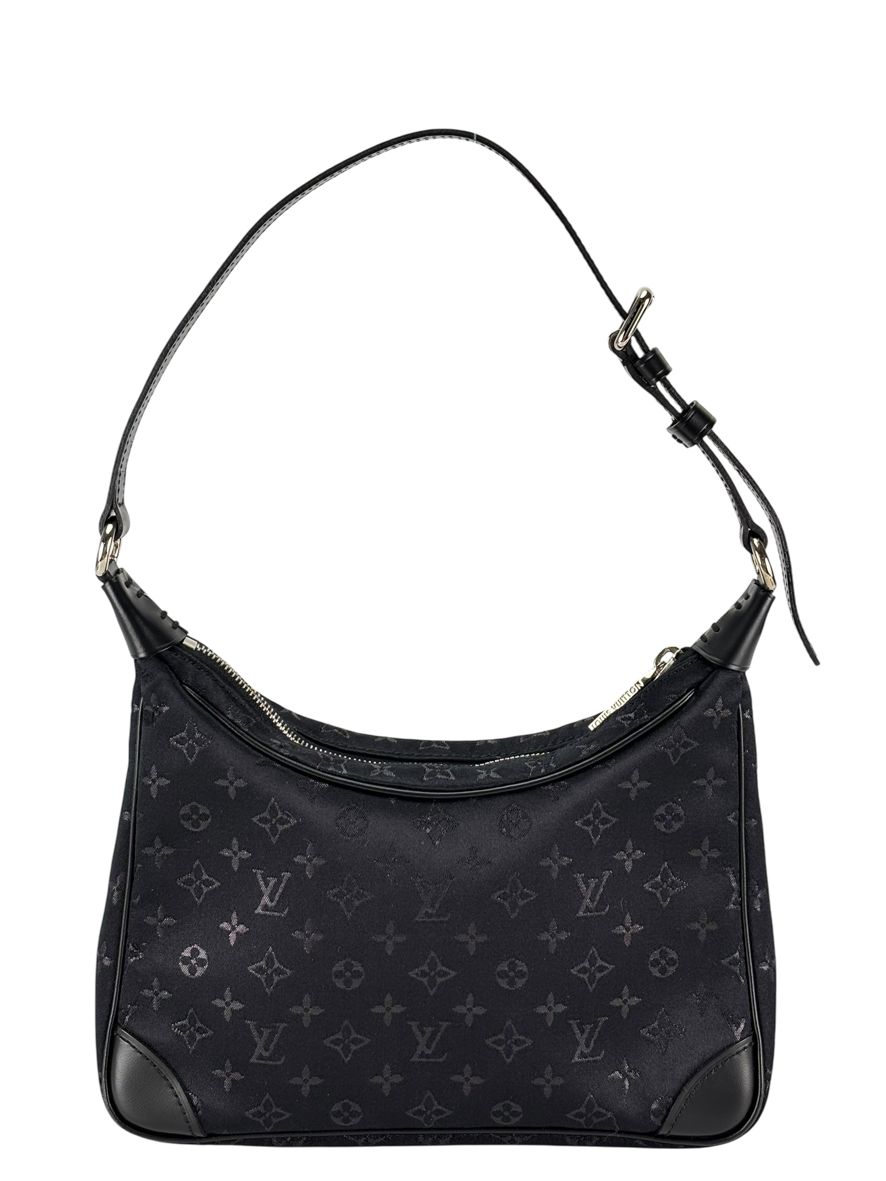 LOUIS VUITTON - Black Monogram Silk Satin Monogram Mini Boulogne Bag