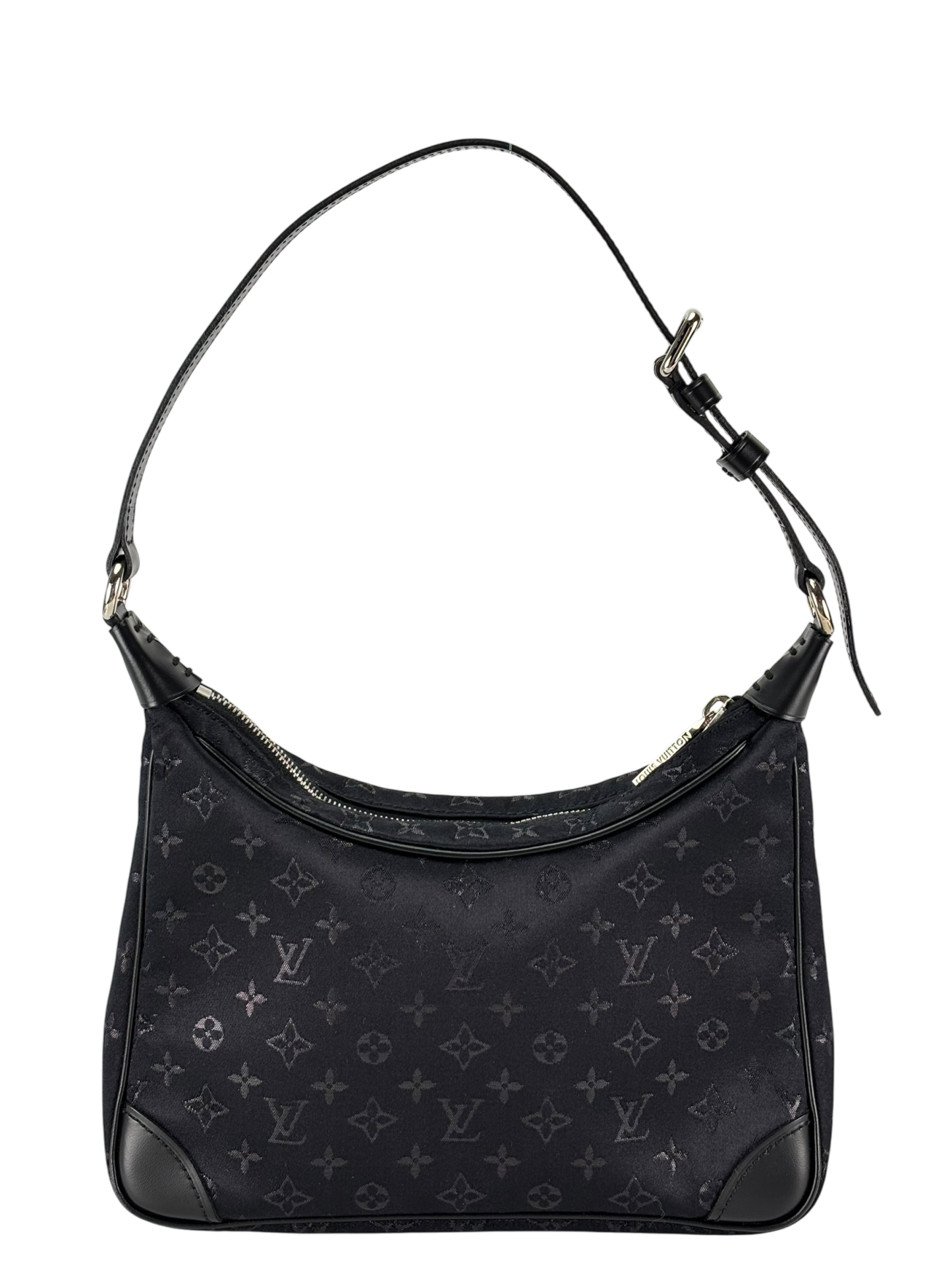 LOUIS VUITTON - Black Monogram Silk Satin Monogram Mini Boulogne Bag