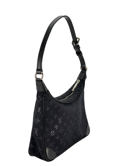 LOUIS VUITTON - Black Monogram Silk Satin Monogram Mini Boulogne Bag