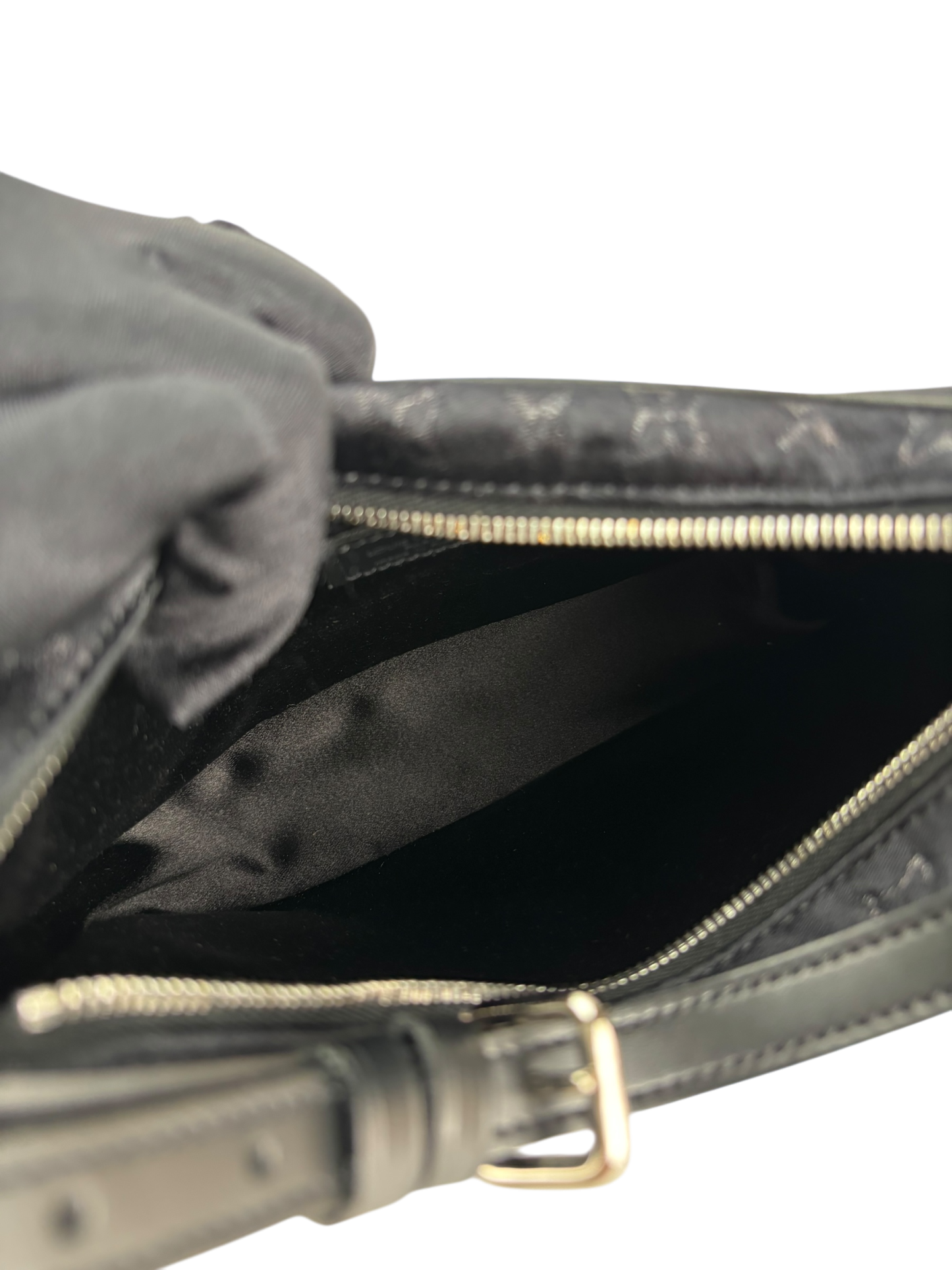 LOUIS VUITTON - Black Monogram Silk Satin Monogram Mini Boulogne Bag