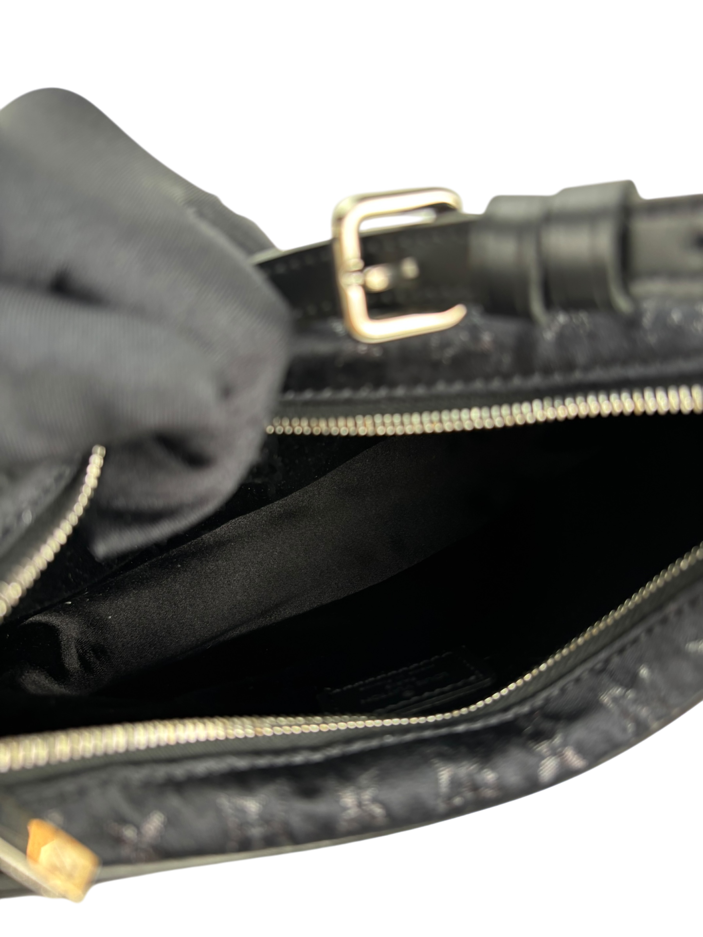 LOUIS VUITTON - Black Monogram Silk Satin Monogram Mini Boulogne Bag