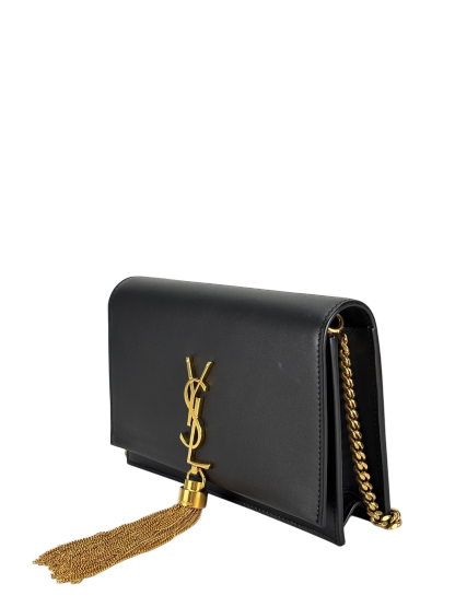 YSL - Black Calfskin Smooth Classic Kate Tassel Chain Wallet Bag