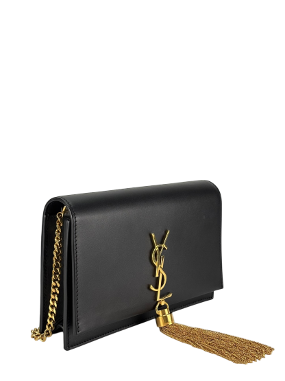 YSL - Black Calfskin Smooth Classic Kate Tassel Chain Wallet Bag