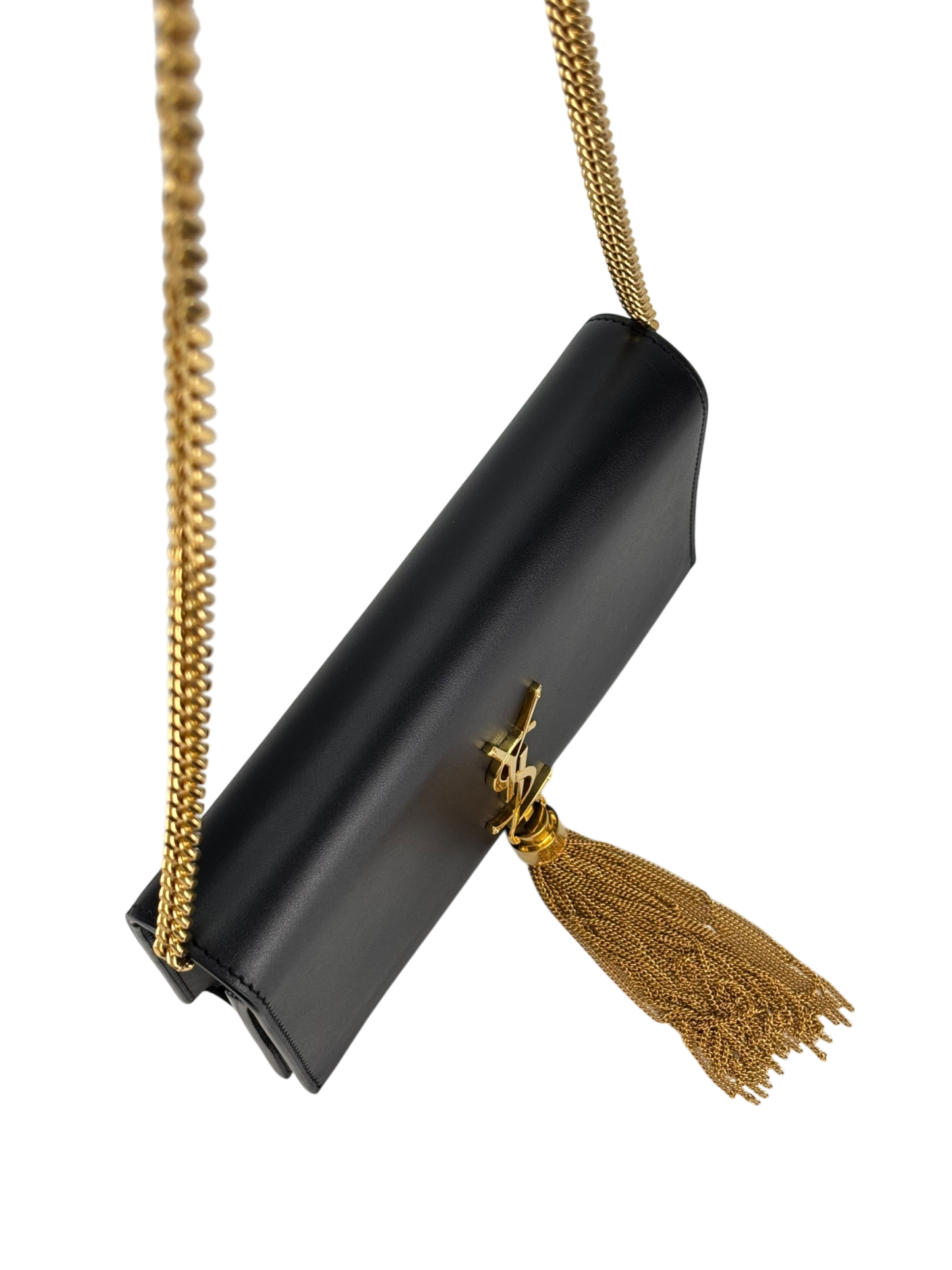 YSL - Black Calfskin Smooth Classic Kate Tassel Chain Wallet Bag