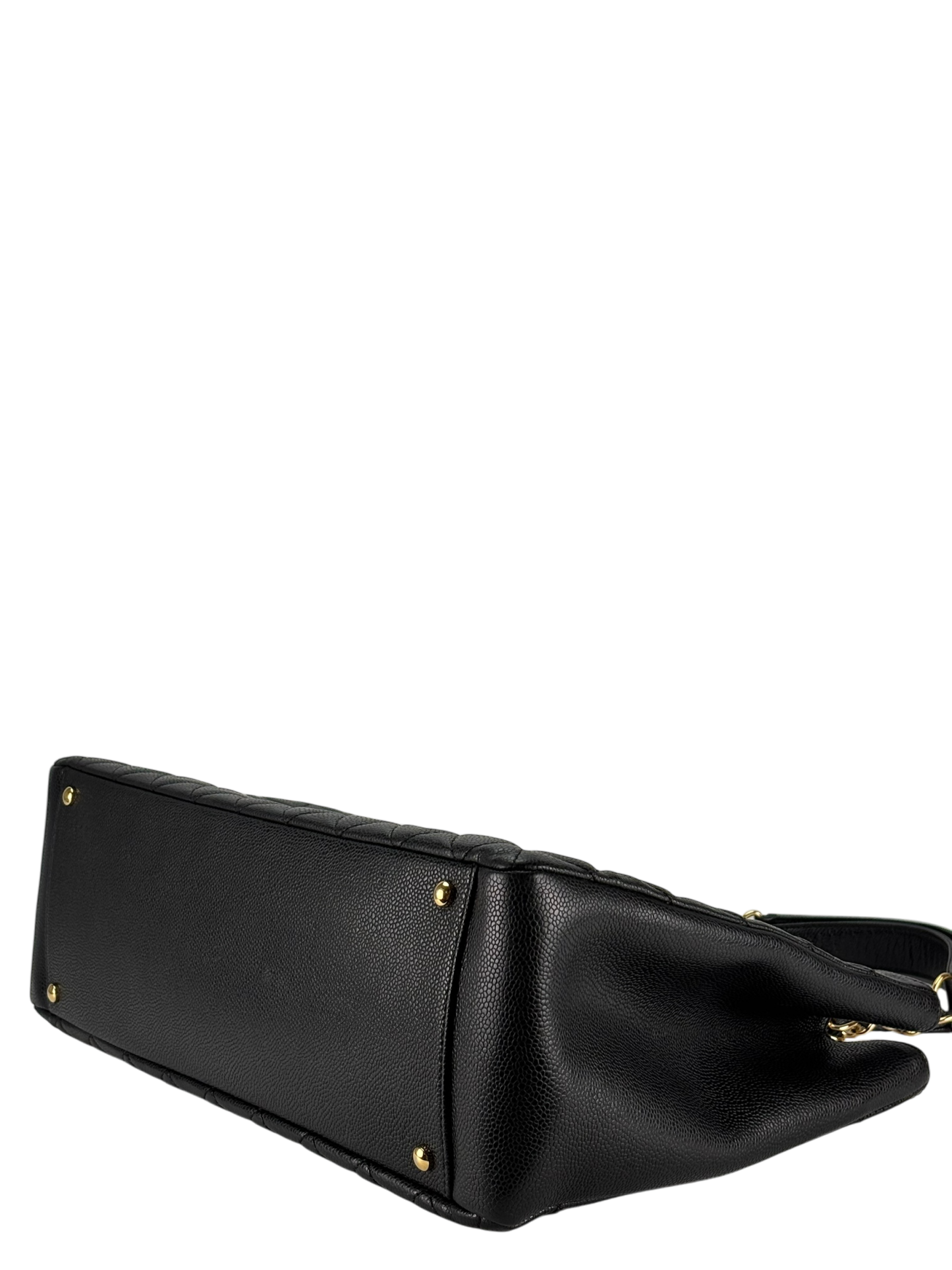 CHANEL - Black Caviar XL Quilted Grand Shopping Tote GST Gold Hardware