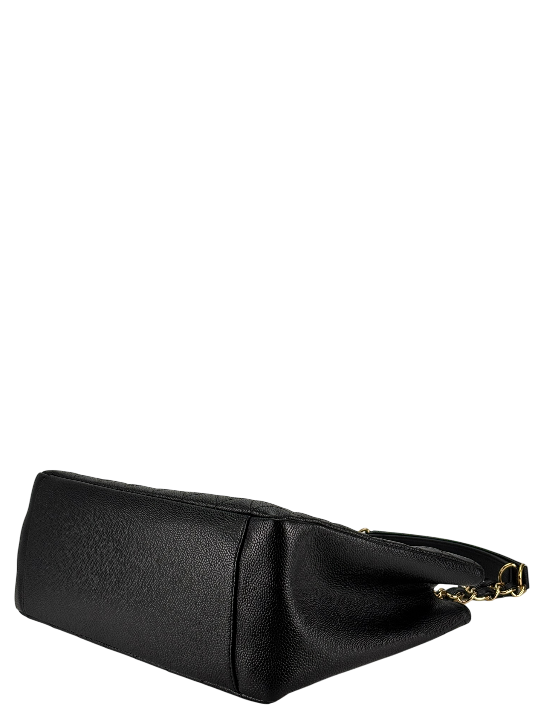 CHANEL - Black Caviar Quilted Grand Shopping Tote GST Gold Hardware