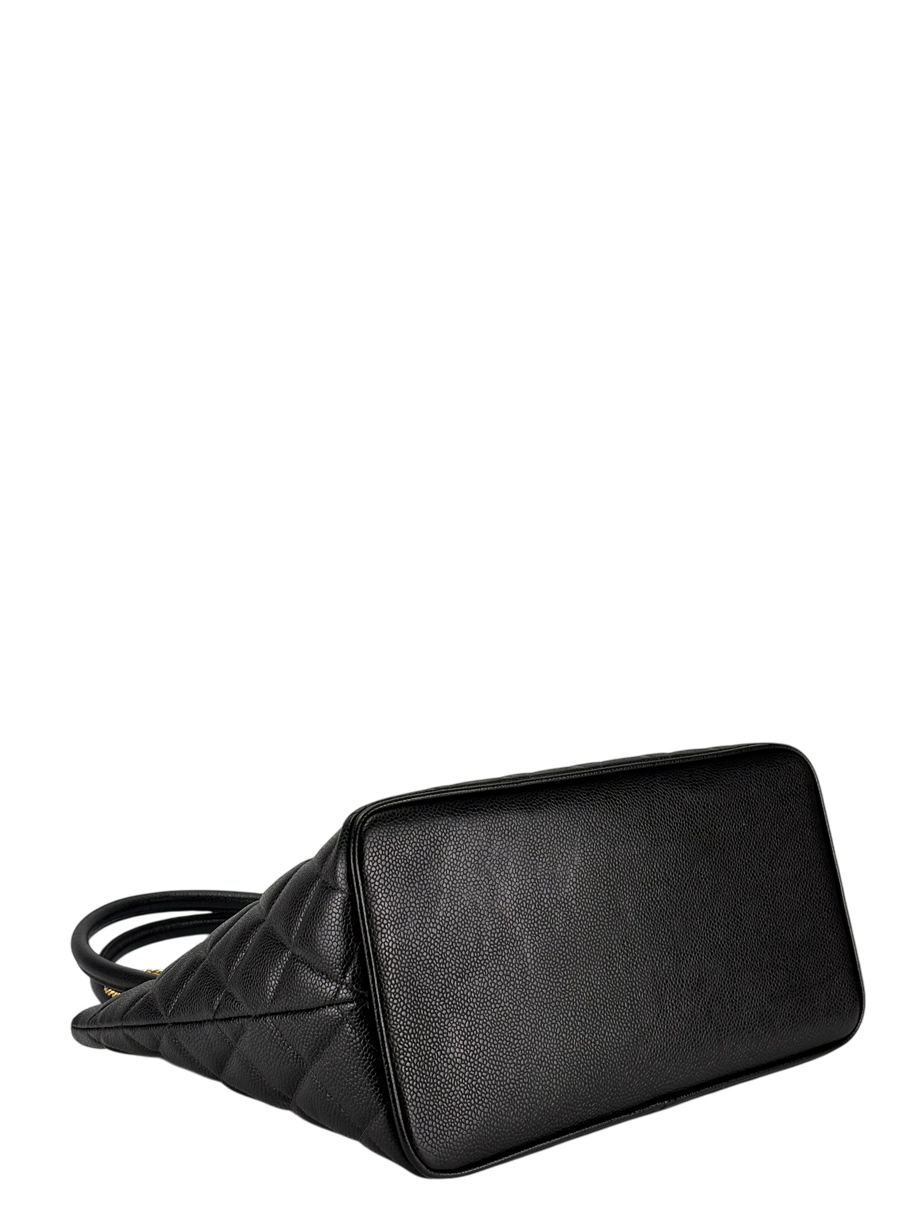 CHANEL - Black Medallion Tote Handbag