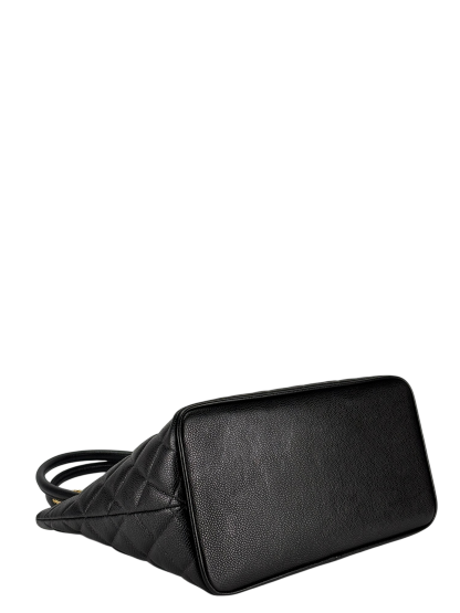 CHANEL - Black Medallion Tote Handbag