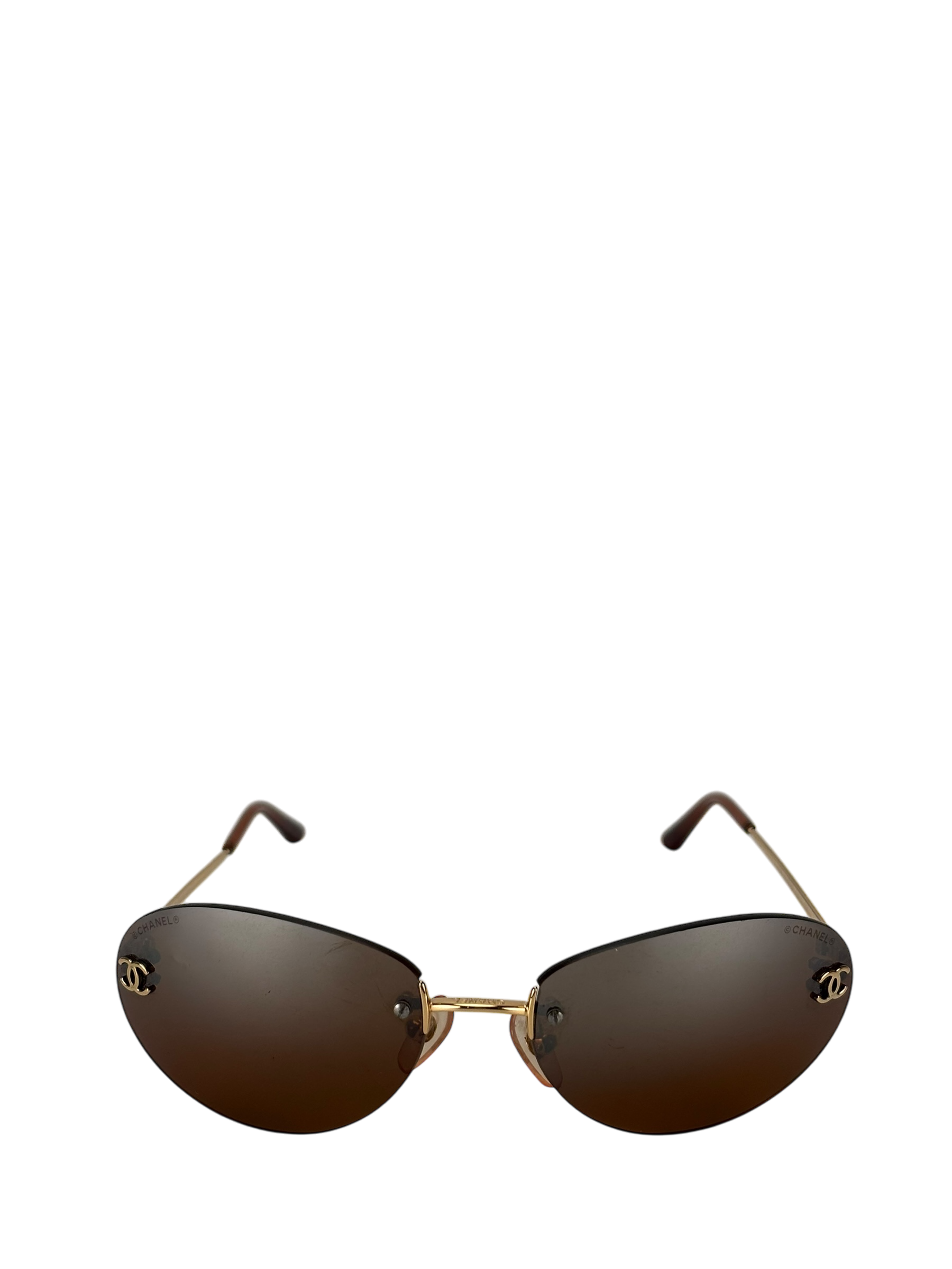 CHANEL - Gold Metal Coco Mark Sunglasses 