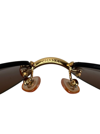 CHANEL - Gold Metal Coco Mark Sunglasses 