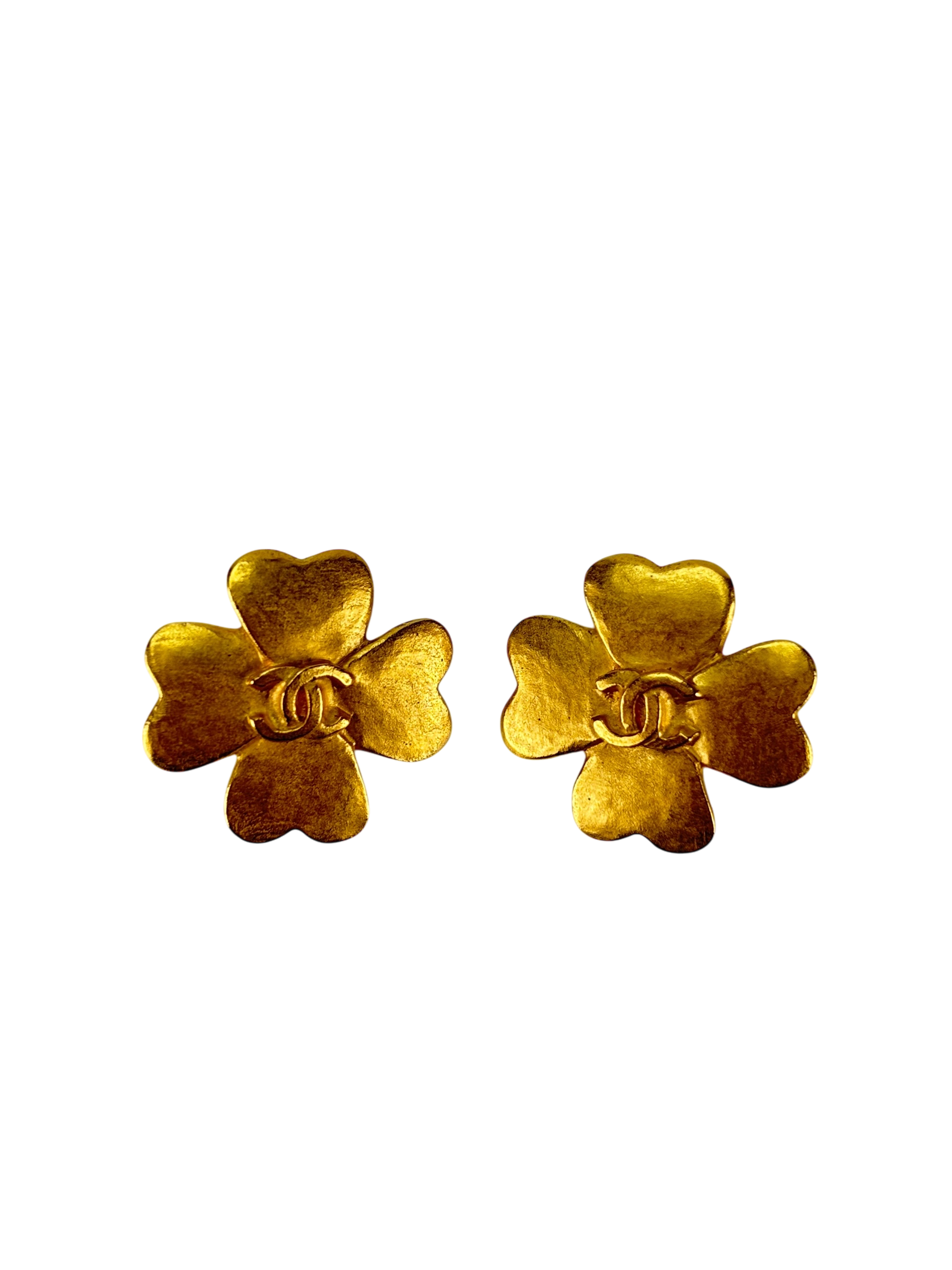 CHANEL - Pre-Owned 1995 Clover Clip-on Earrings