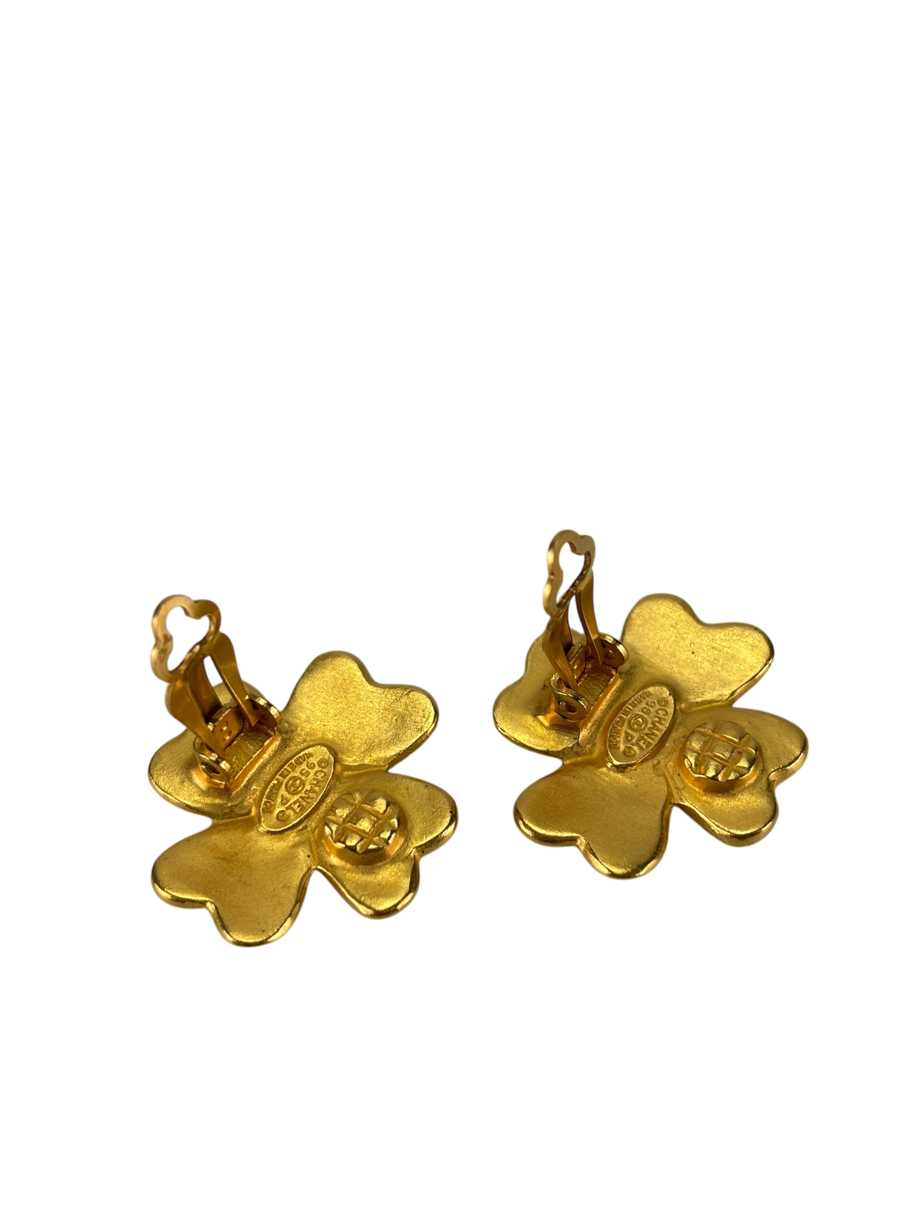 CHANEL - Pre-Owned 1995 Clover Clip-on Earrings