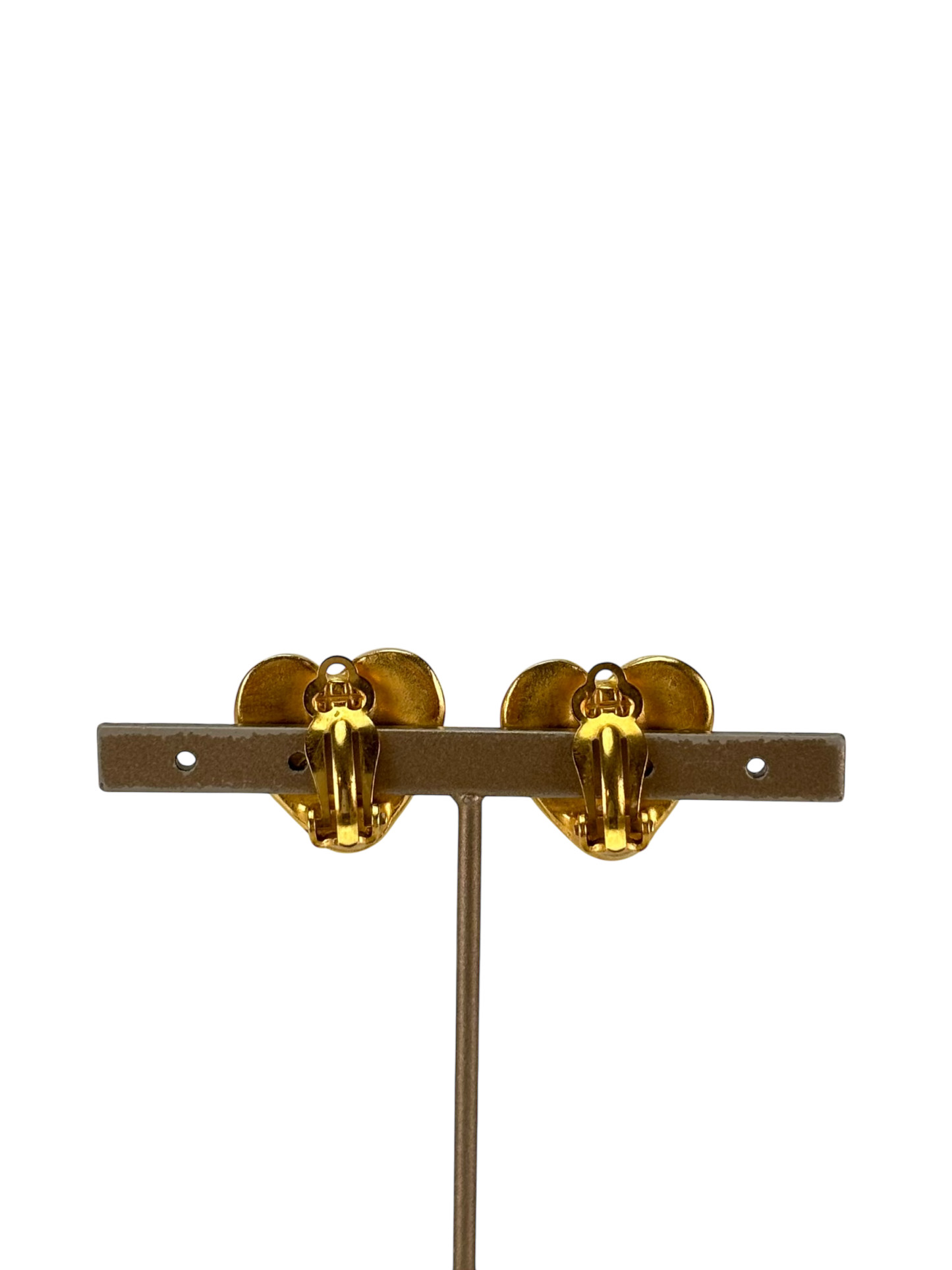 CHANEL - Gold Coco Mark Heart Clip On 95P Earrings 