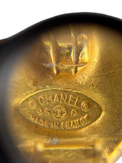 CHANEL - Gold Coco Mark Heart Clip On 95P Earrings 