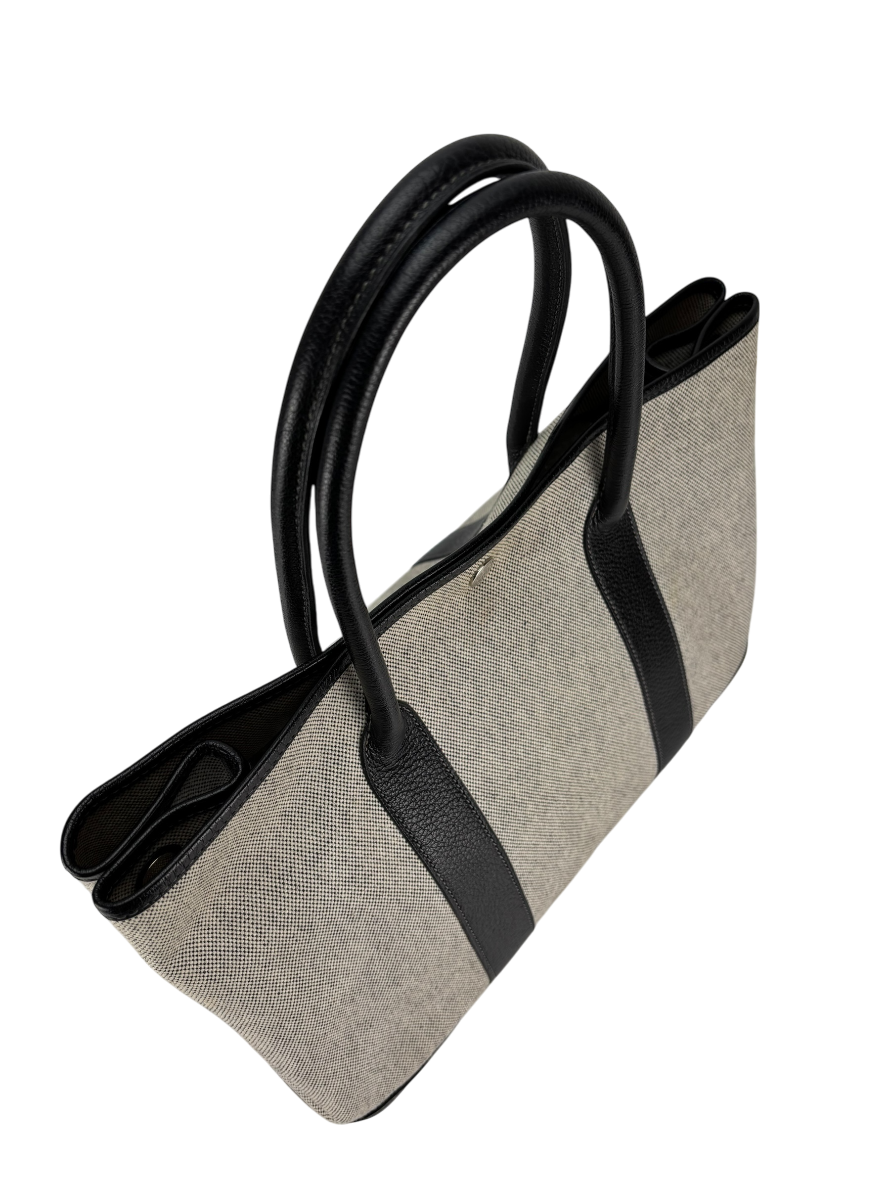 HERMES -  Garden Party 36 Grey Black Canvas Toile 