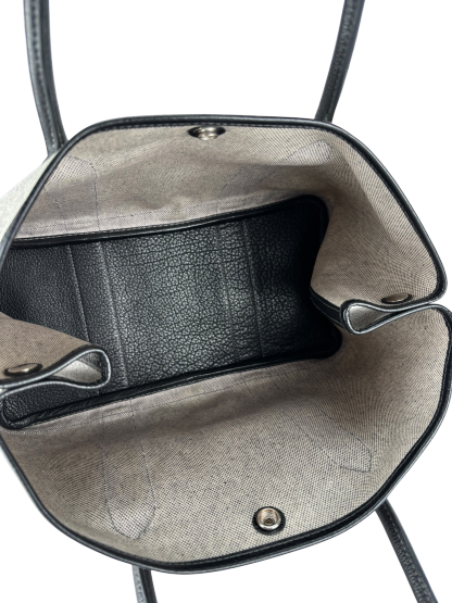 HERMES -  Garden Party 36 Grey Black Canvas Toile 