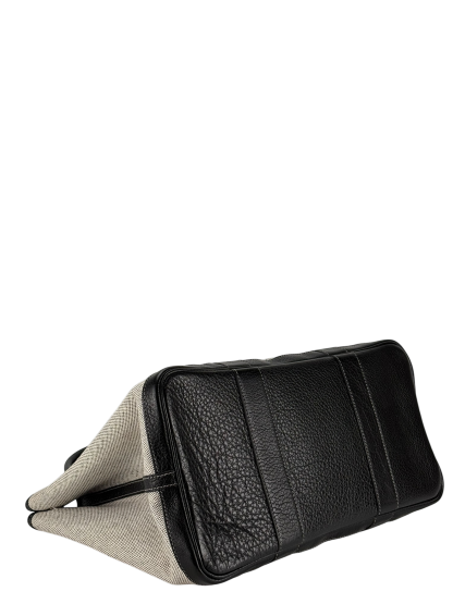 HERMES -  Garden Party 36 Grey Black Canvas Toile 