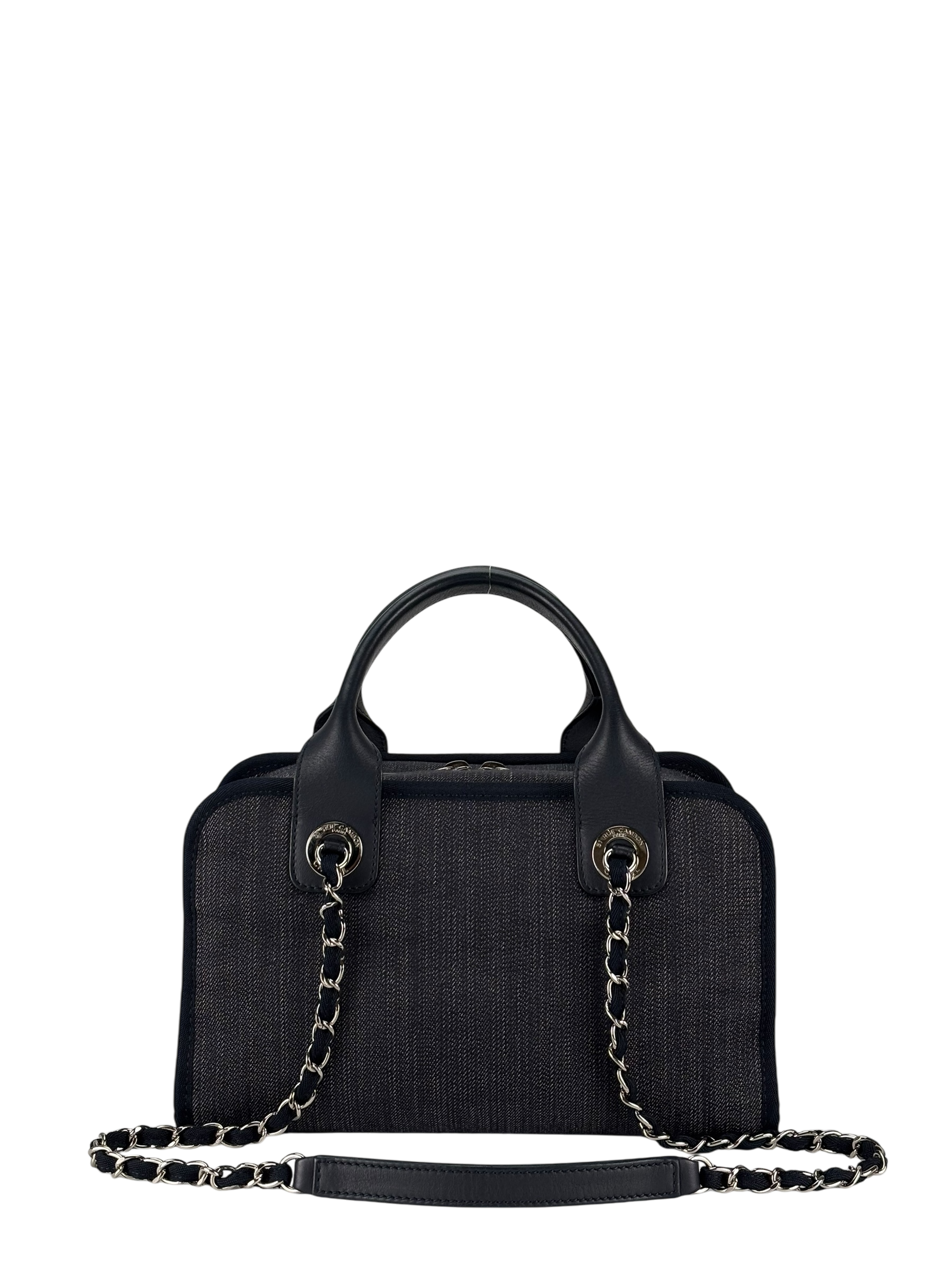 CHANEL - Navy Deauville Chain Bowling Bag
