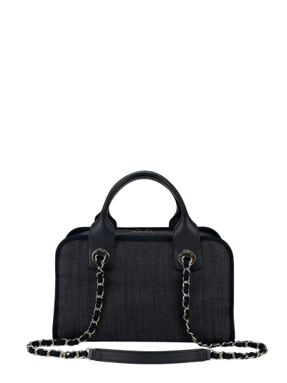 CHANEL - Navy Deauville Chain Bowling Bag