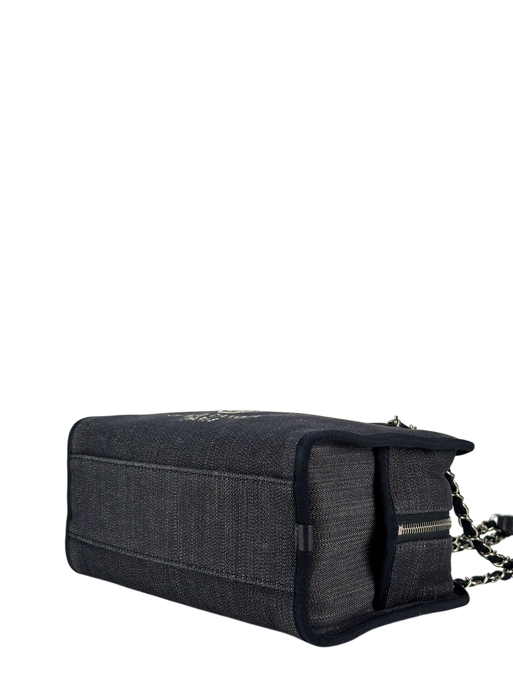 CHANEL - Navy Deauville Chain Bowling Bag
