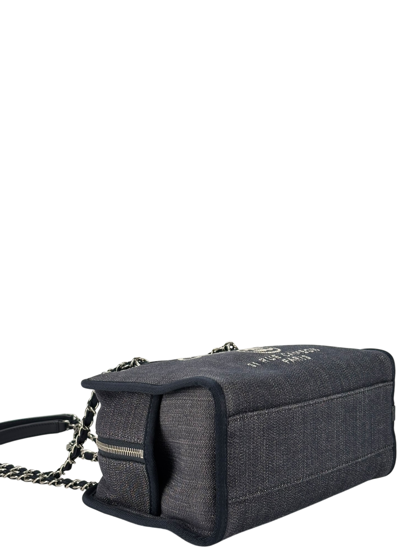 CHANEL - Navy Deauville Chain Bowling Bag