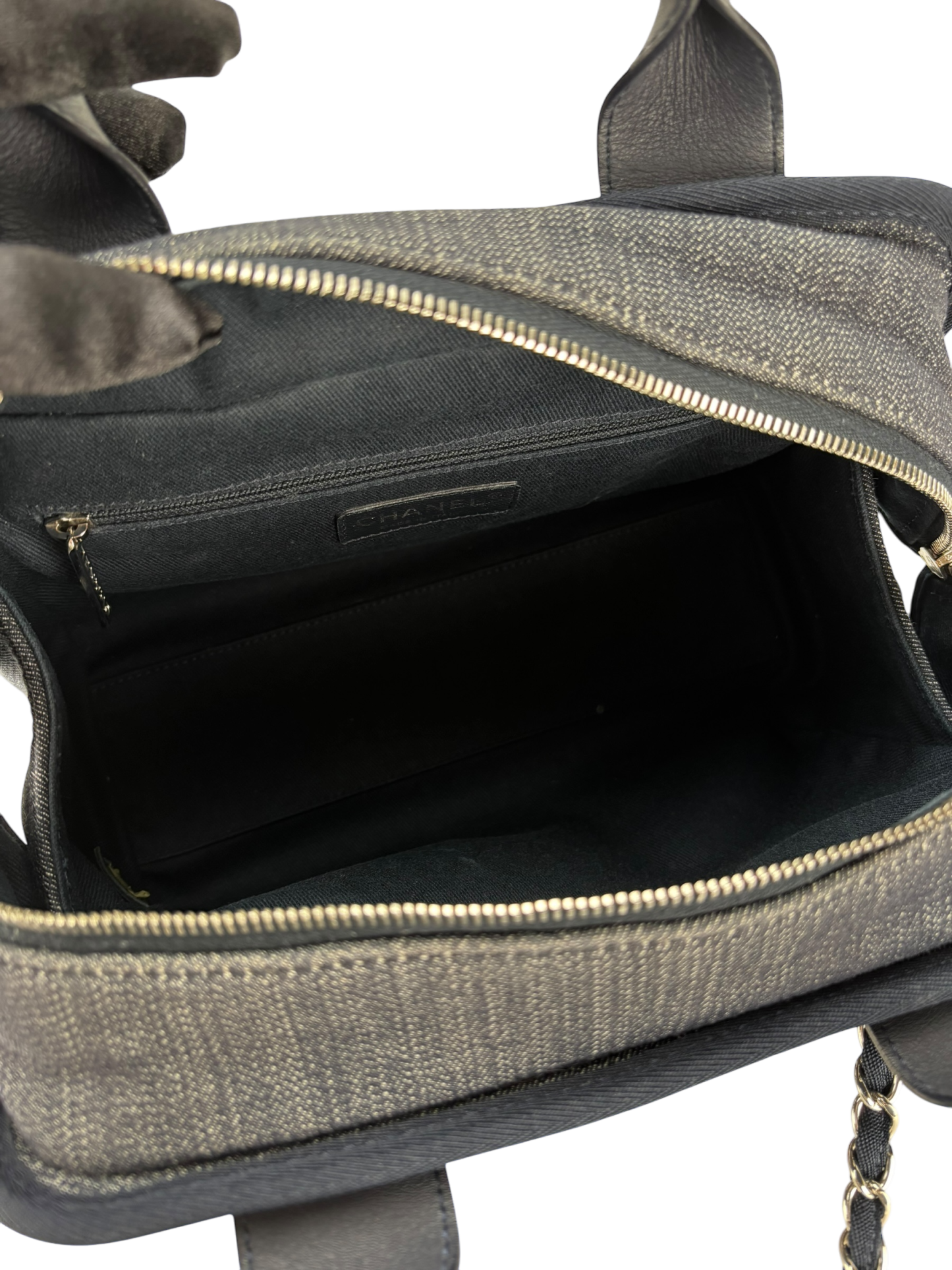 CHANEL - Navy Deauville Chain Bowling Bag