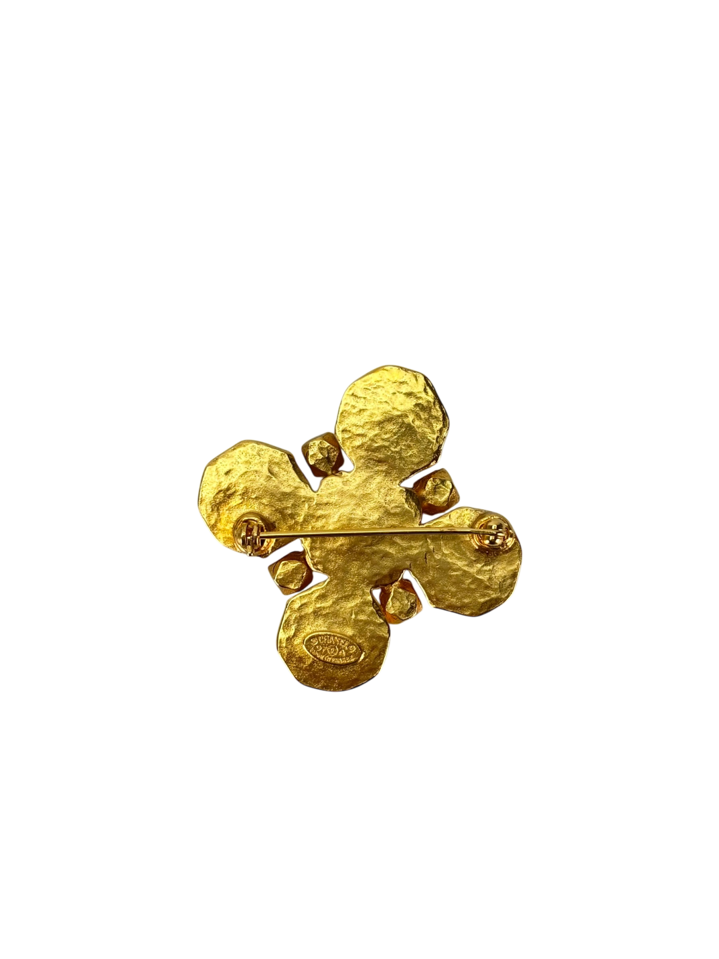 CHANEL -  97A Gripoix Gold Green Red Coco Mark Brooch