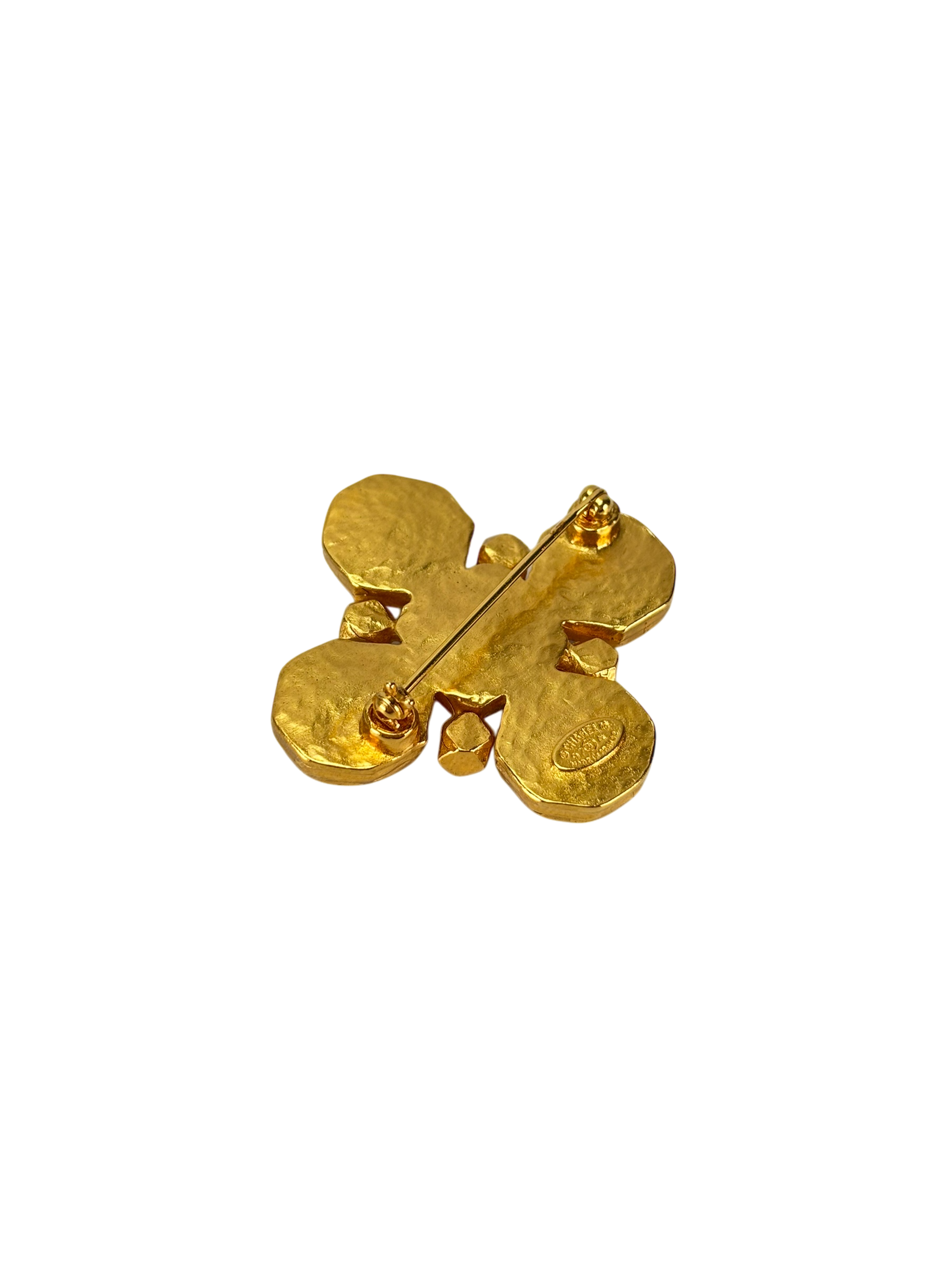 CHANEL -  97A Gripoix Gold Green Red Coco Mark Brooch