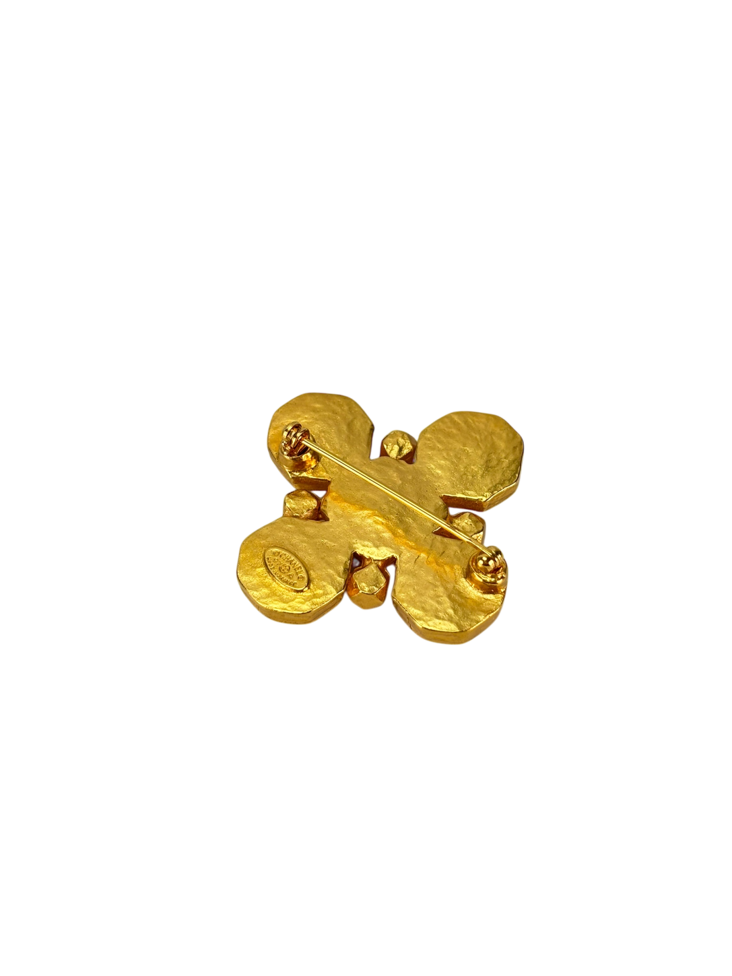 CHANEL -  97A Gripoix Gold Green Red Coco Mark Brooch