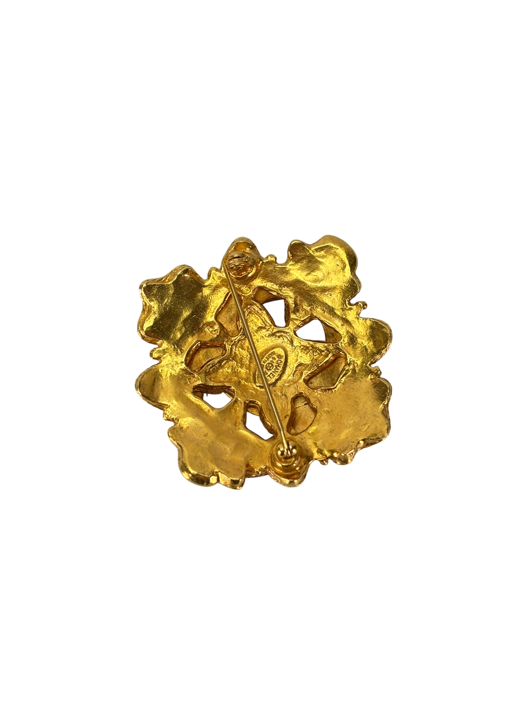 CHANEL -   Coco Mark Gripoa 94A Brooch GP x Color Stone Gold