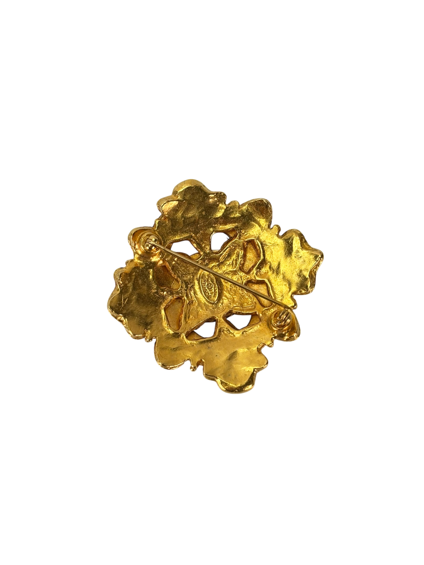 CHANEL -   Coco Mark Gripoa 94A Brooch GP x Color Stone Gold