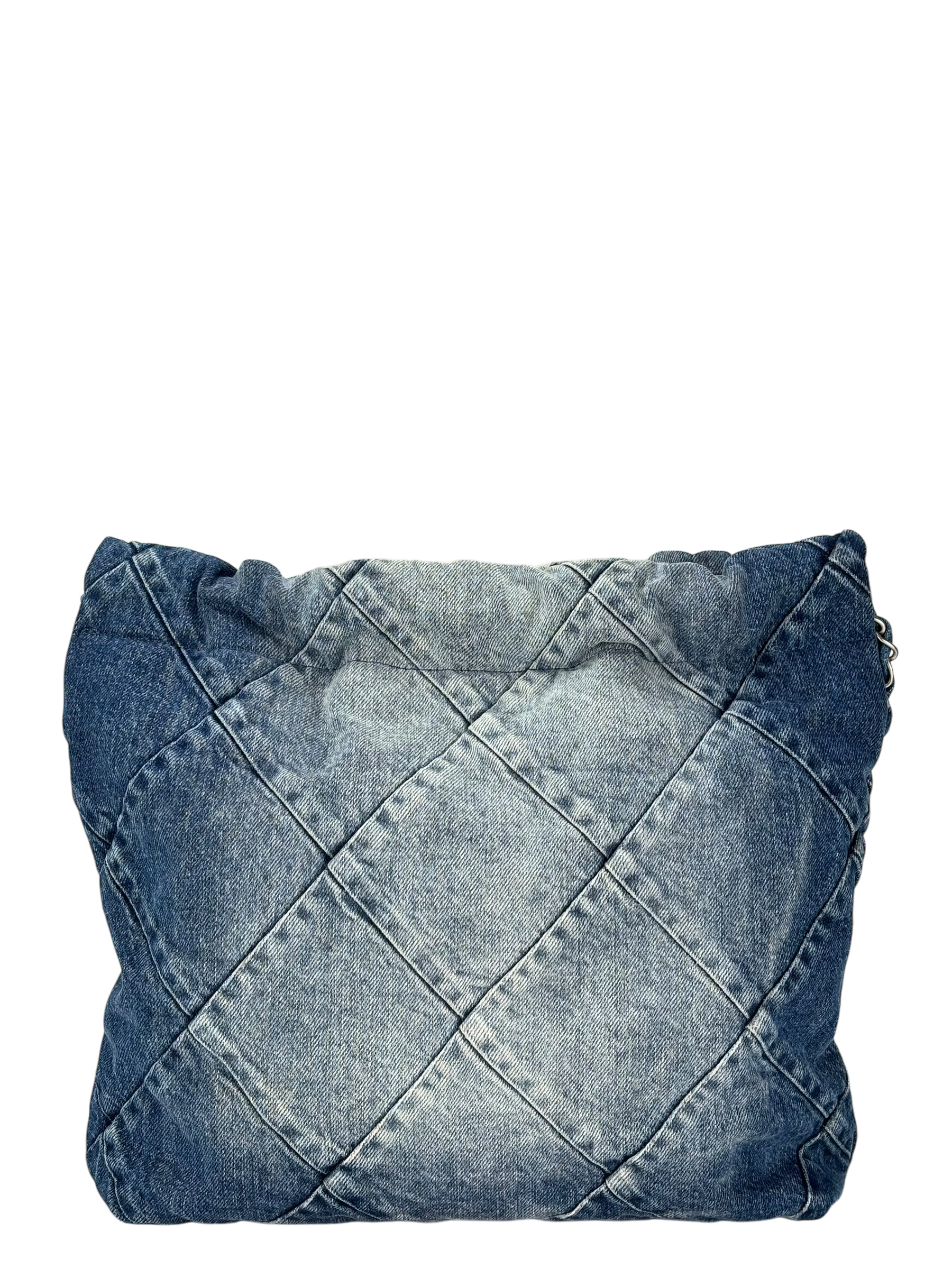 CHANEL - 22 Bag Small Denim Sliver Hardware