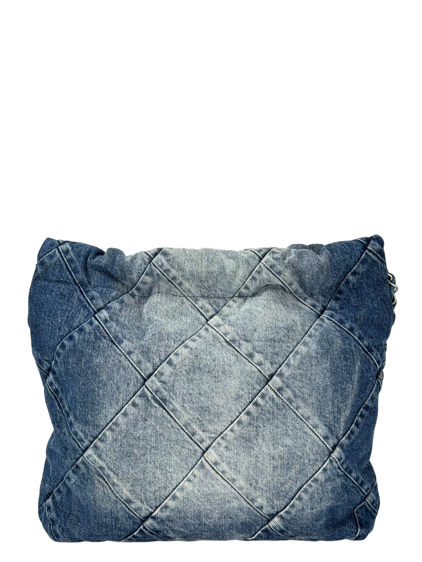 CHANEL - 22 Bag Small Denim Sliver Hardware