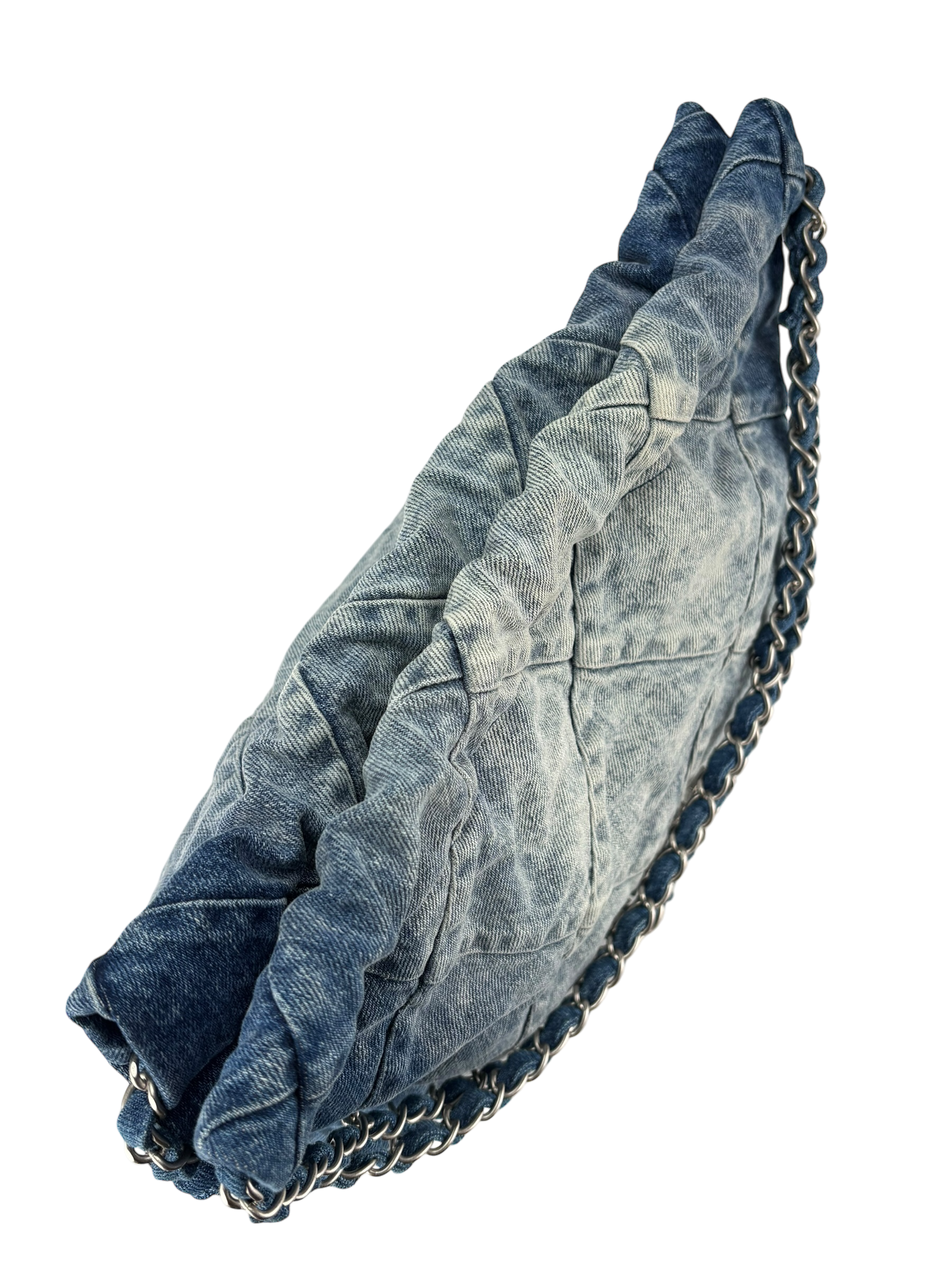 CHANEL - 22 Bag Small Denim Sliver Hardware