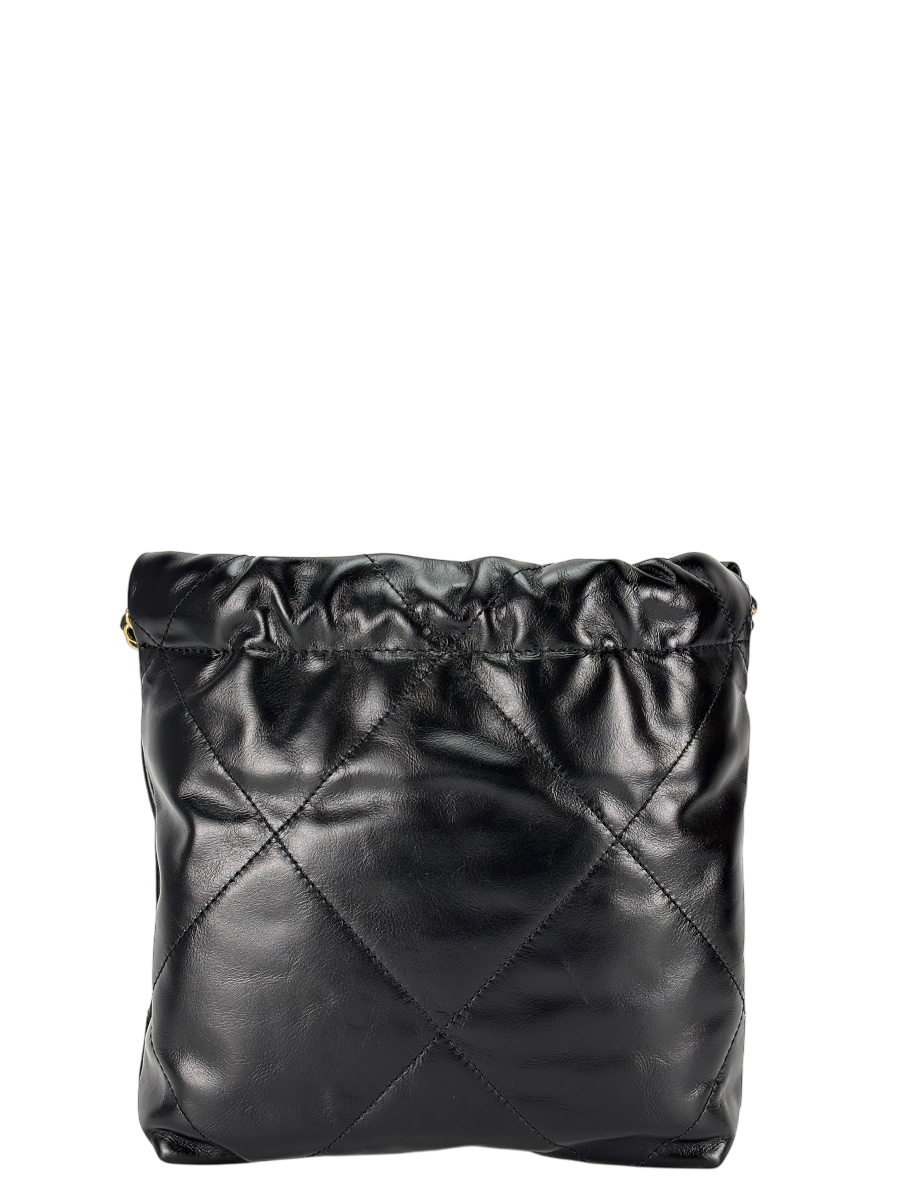 CHANEL - 22 Bag Mini Black Calfskin Gold Hardware