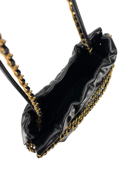 CHANEL - 22 Bag Mini Black Calfskin Gold Hardware