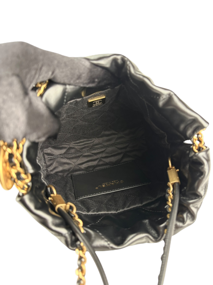 CHANEL - 22 Bag Mini Black Calfskin Gold Hardware