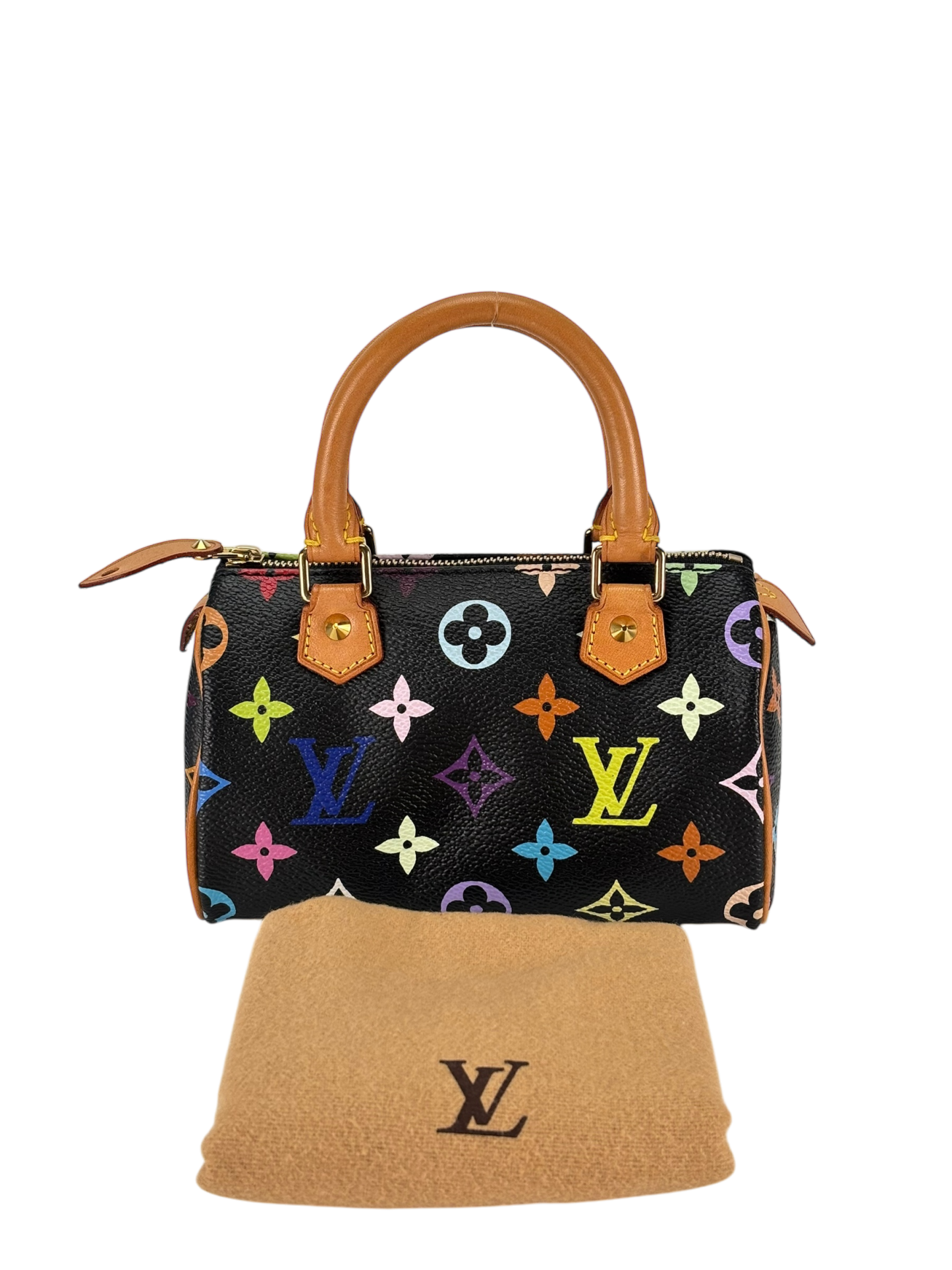 LOUIS VUITTON - Black Multicolor Nano Speedy Monogram