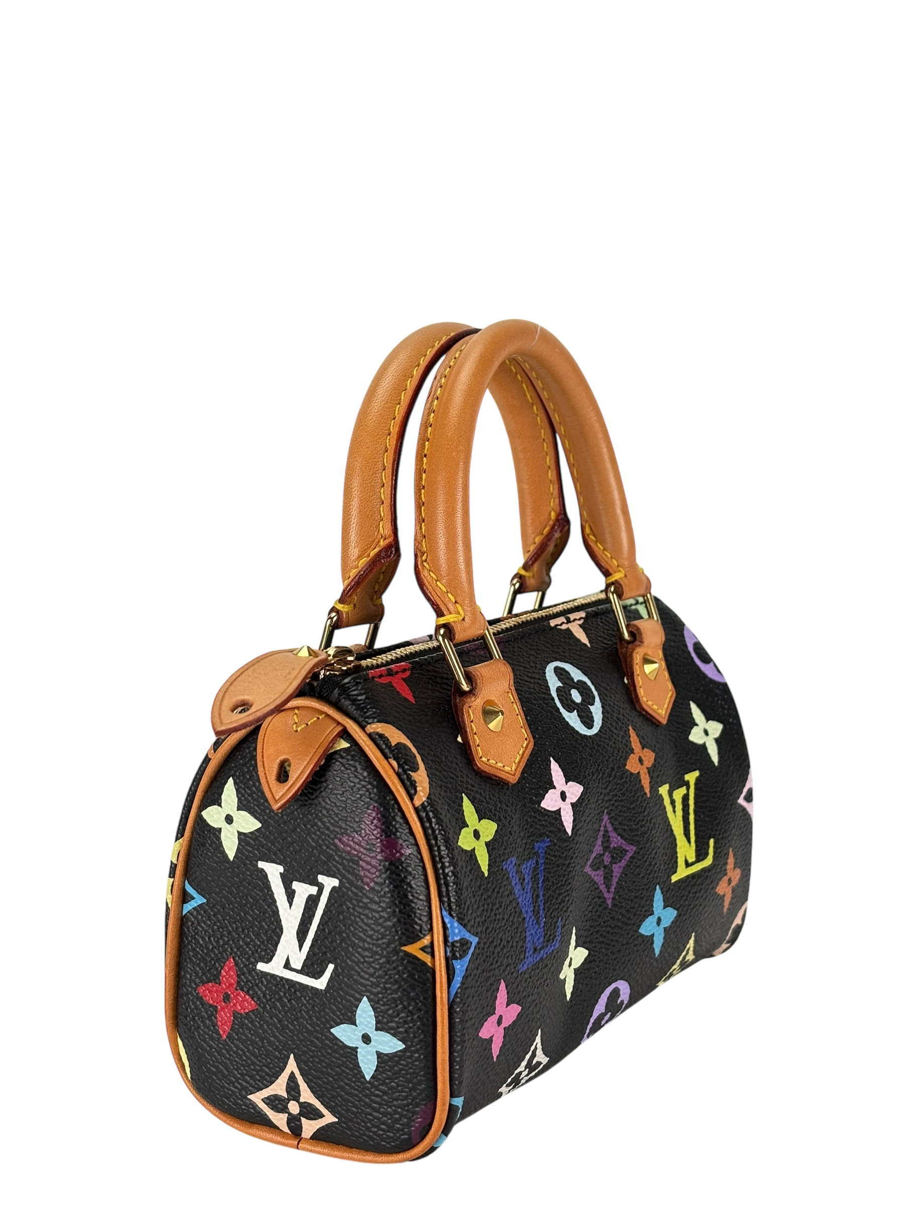 LOUIS VUITTON - Black Multicolor Nano Speedy Monogram 