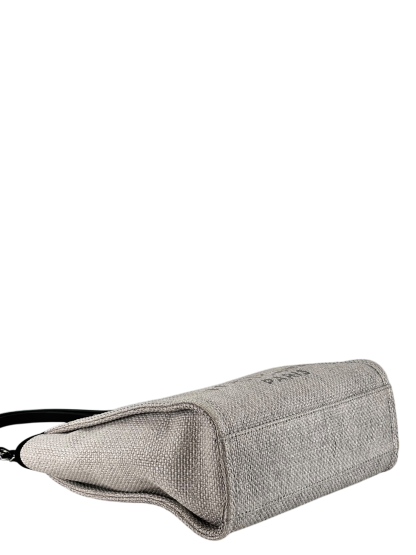 CHANEL - Black Grey Deauville Tote PM Sliver Hardware