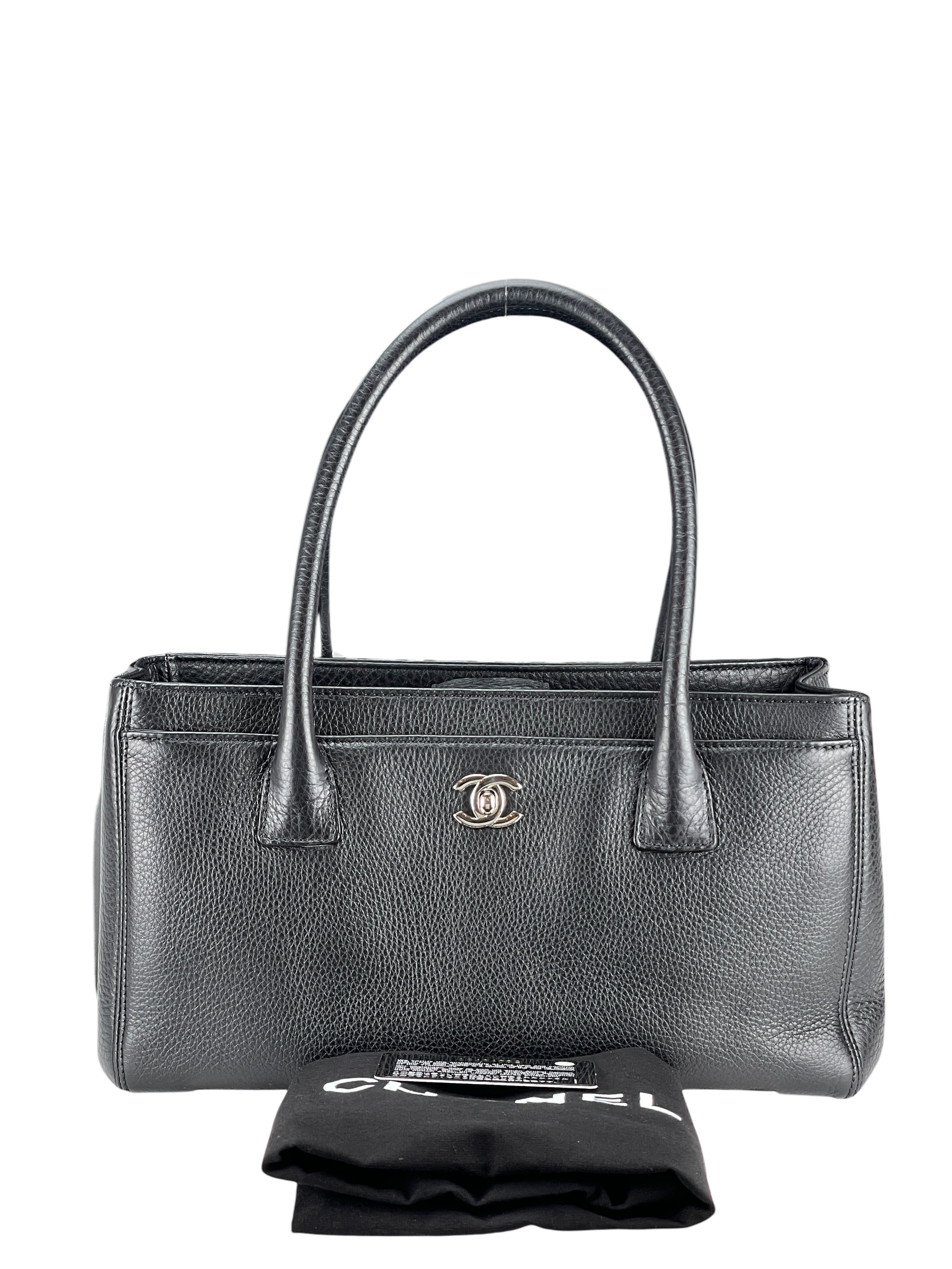 CHANEL - Black Silver Cavair Cerf Tote Bag
