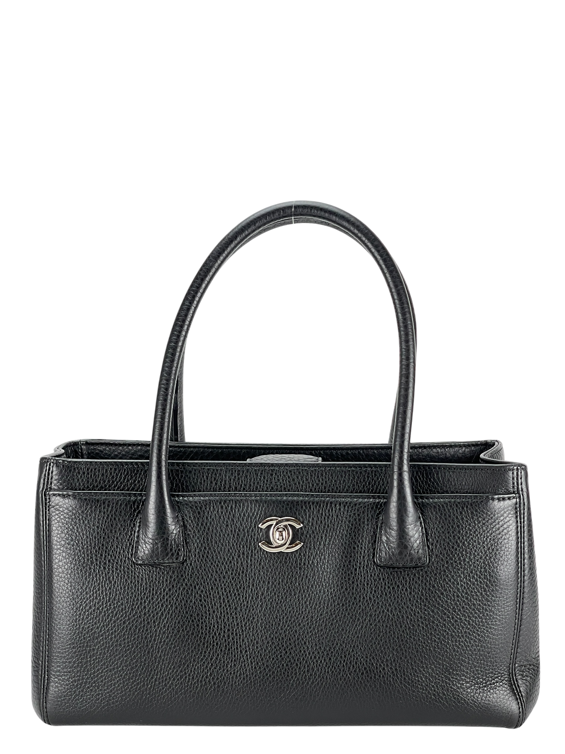 CHANEL - Black Silver Cavair Cerf Tote Bag