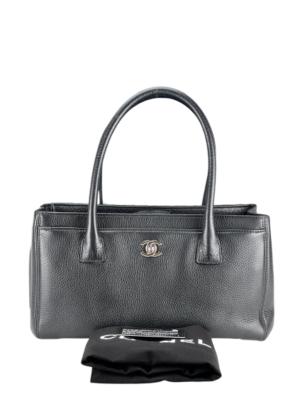 CHANEL - Black Silver Cavair Cerf Tote Bag