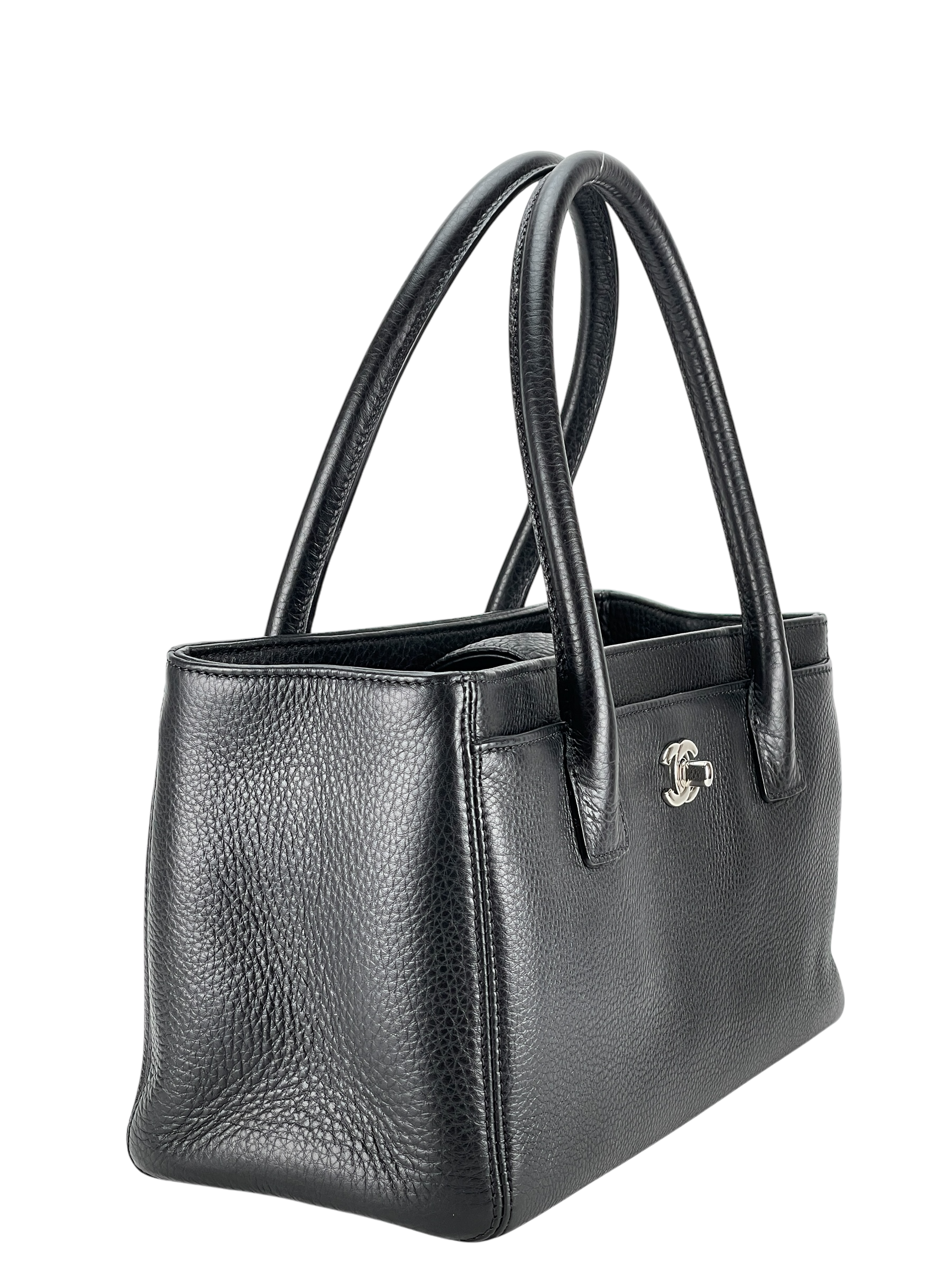CHANEL - Black Silver Cavair Cerf Tote Bag