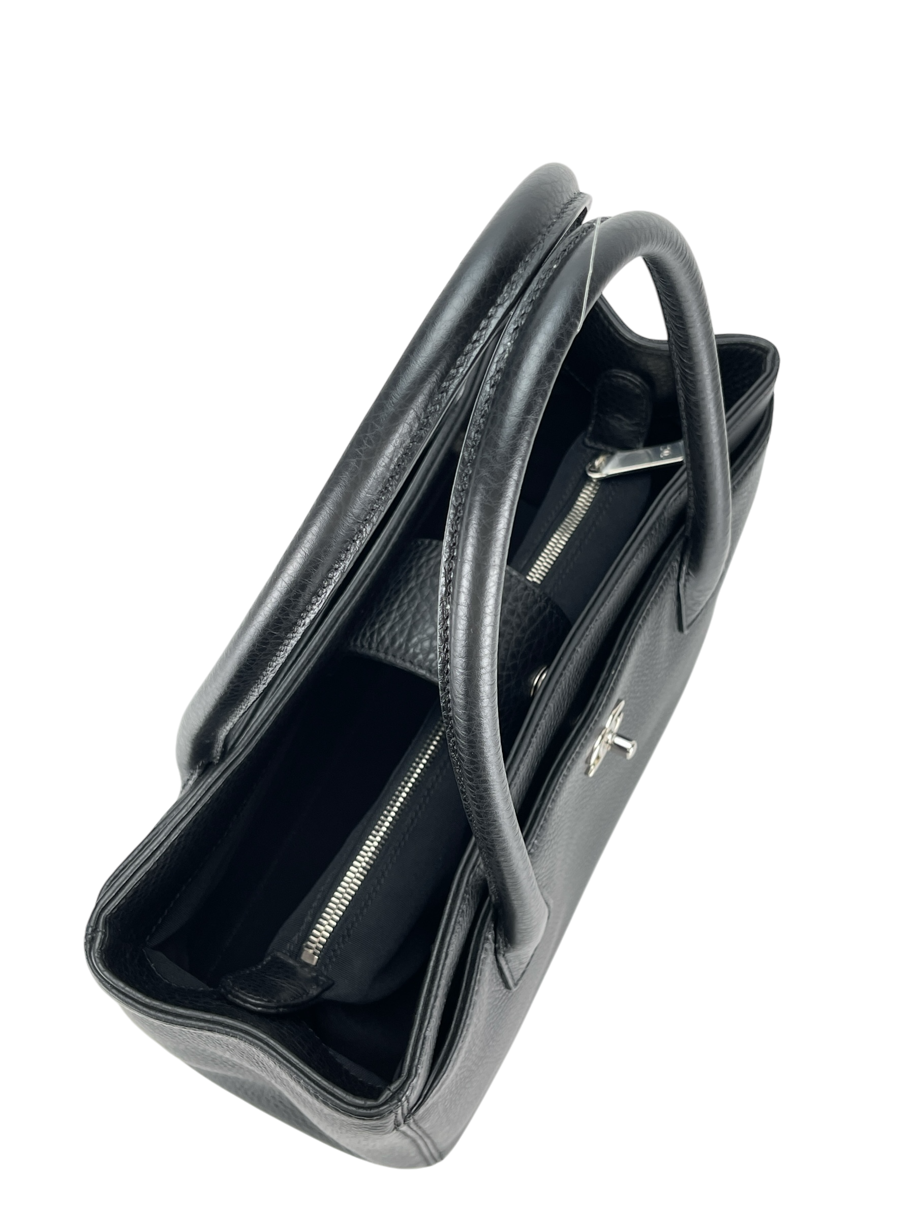CHANEL - Black Silver Cavair Cerf Tote Bag