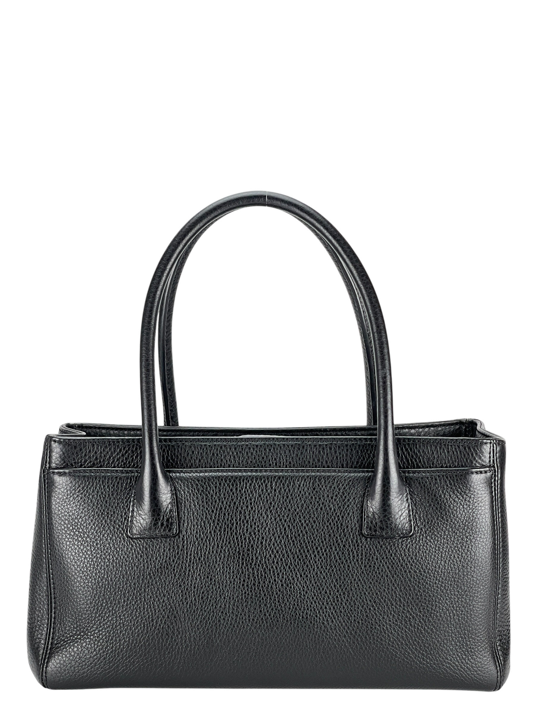 CHANEL - Black Silver Cavair Cerf Tote Bag