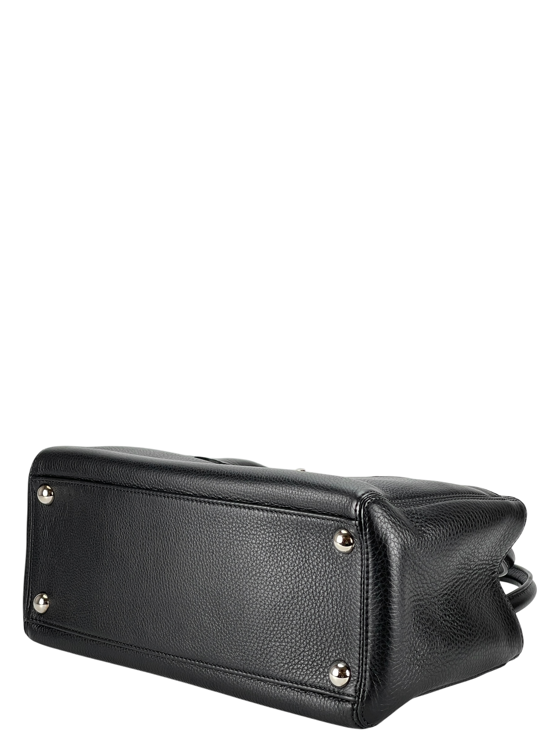 CHANEL - Black Silver Cavair Cerf Tote Bag