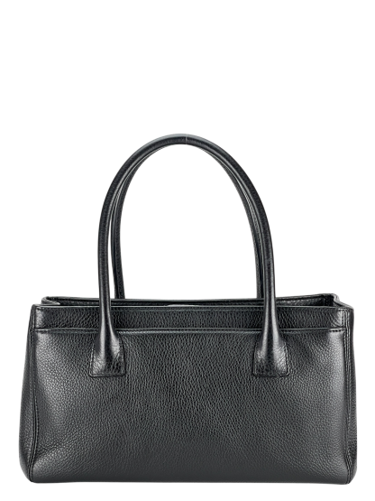 CHANEL - Black Silver Cavair Cerf Tote Bag