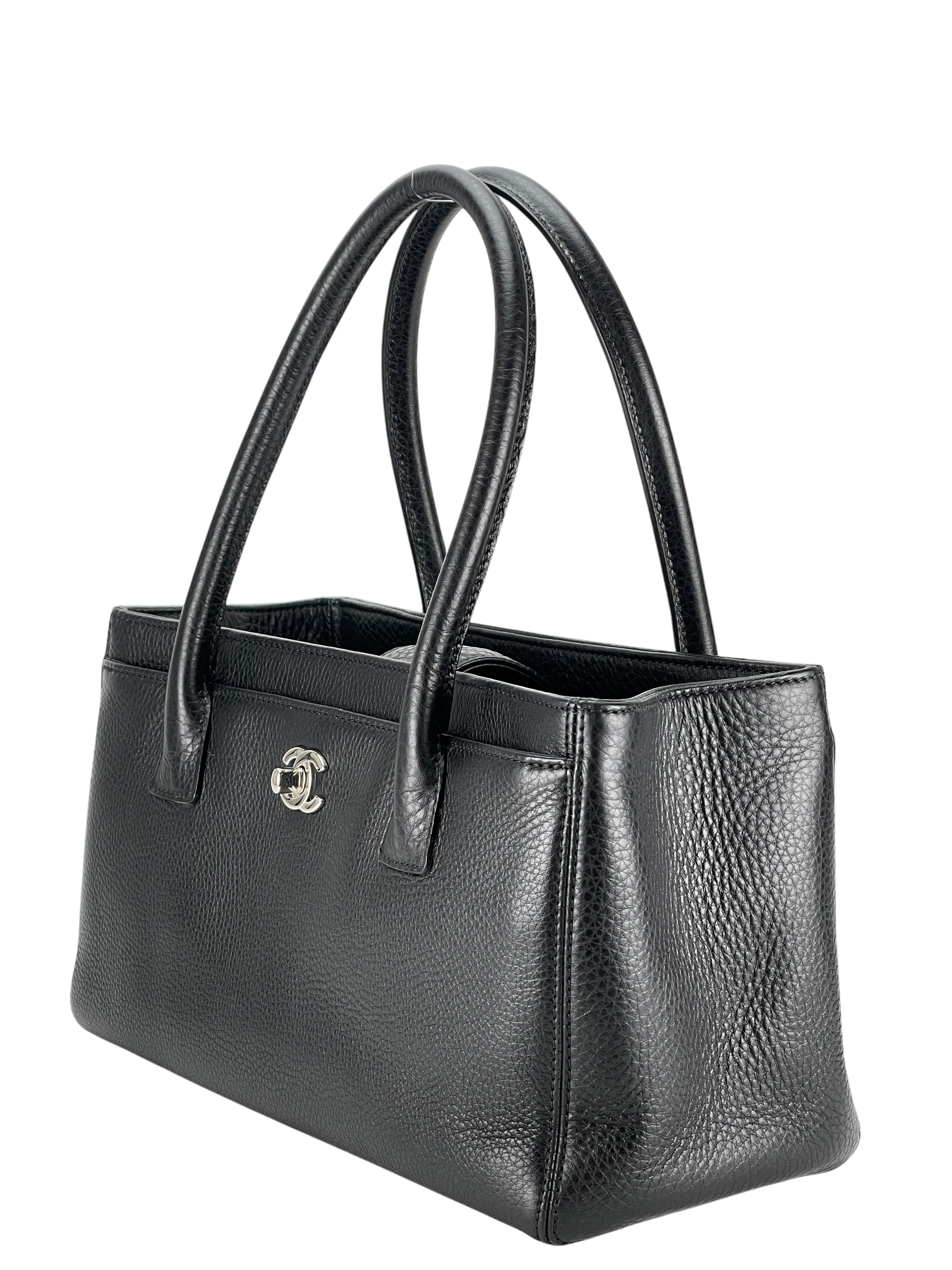 CHANEL - Black Silver Cavair Cerf Tote Bag