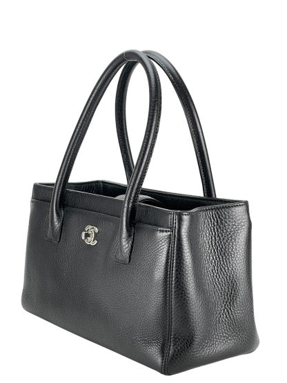 CHANEL - Black Silver Cavair Cerf Tote Bag